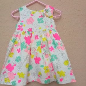 Carter's White Neon floral print dress size 12 months